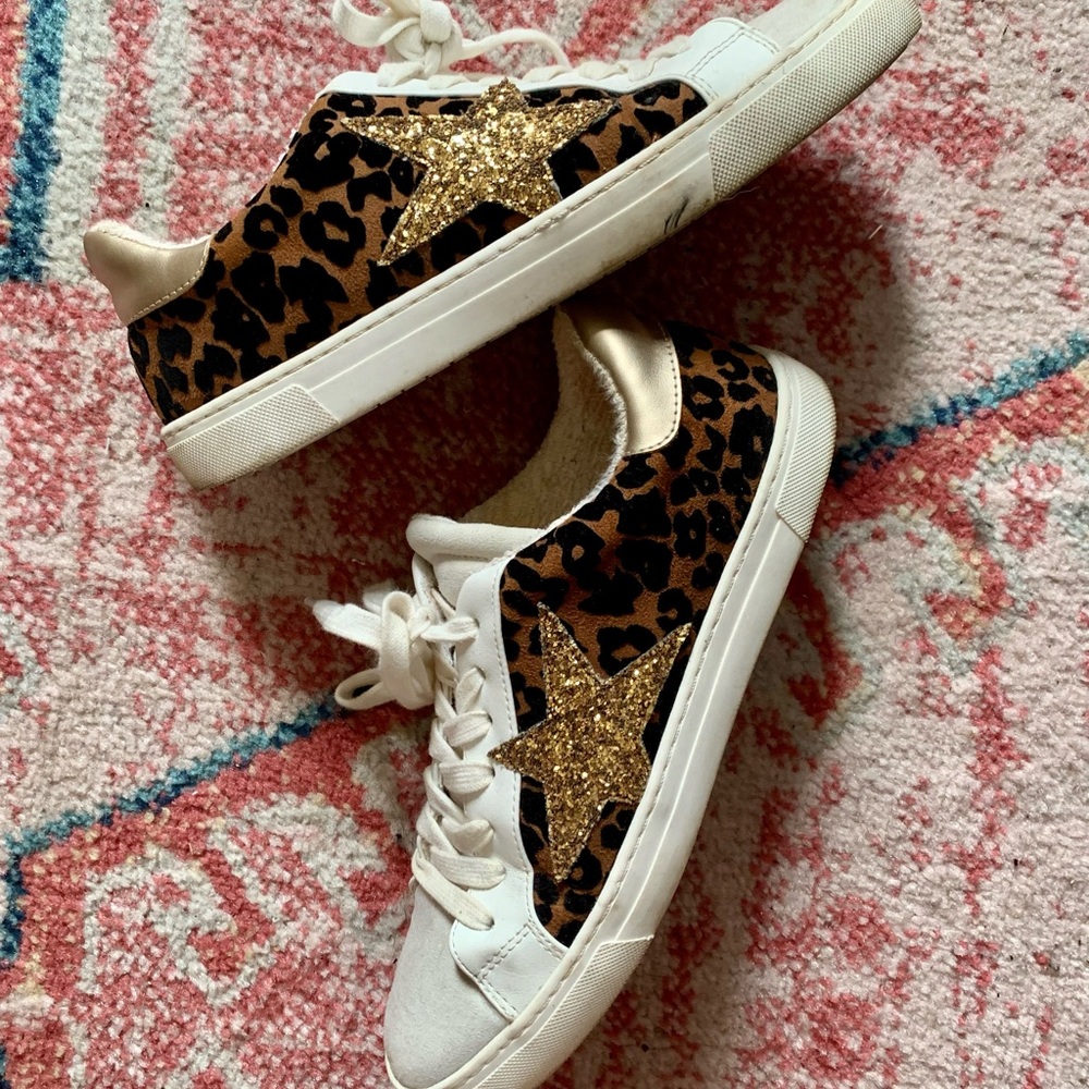 Steven by Steve Madden leopard glitter sneakers
